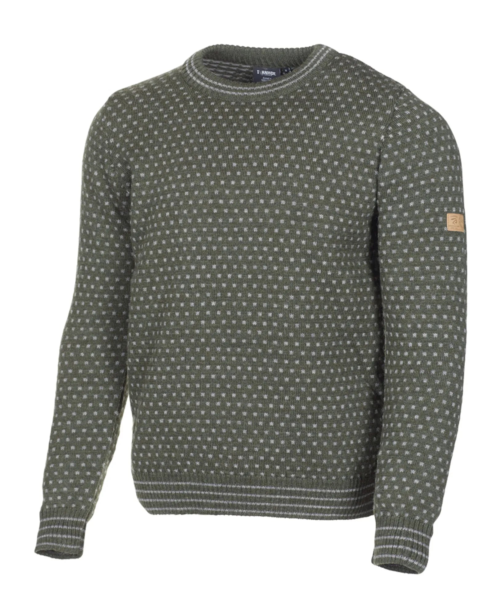 SVERRE CREWNECK, 100% ULL — LODEN GREEN - Ivanhoe of Sweden