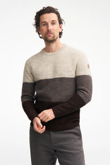 NLS LARCH CREWNECK, 100% UNDYED WOOL — BIRCH