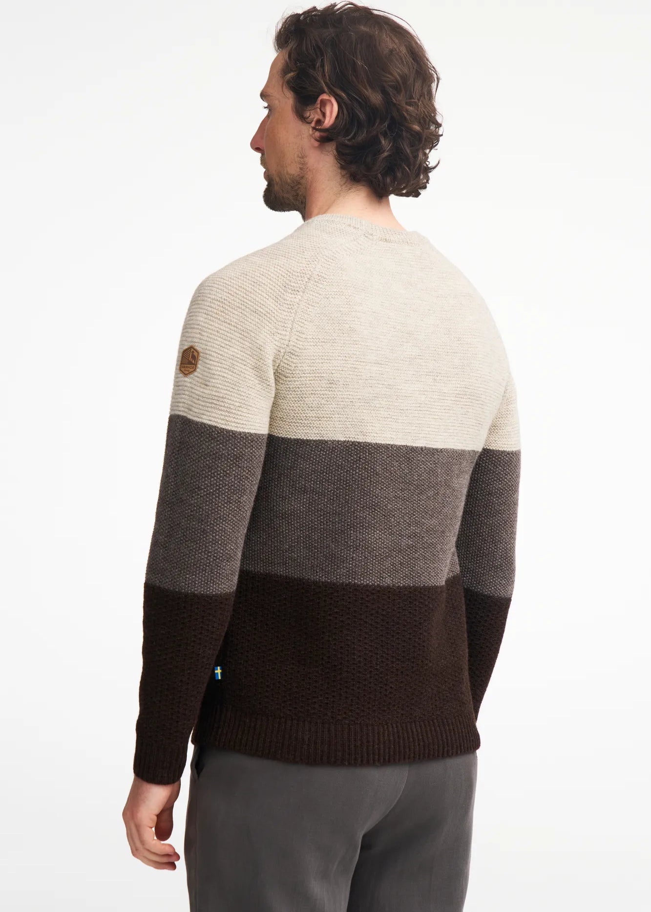 NLS LARCH CREWNECK, 100% OFÄRGAD ULL — BIRCH - Ivanhoe of Sweden
