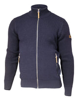 MORITZ FULL ZIP, 100% WOOL — NAVY