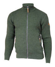 MORITZ FULL ZIP, 100% ULL — LODEN GREEN - Ivanhoe of Sweden
