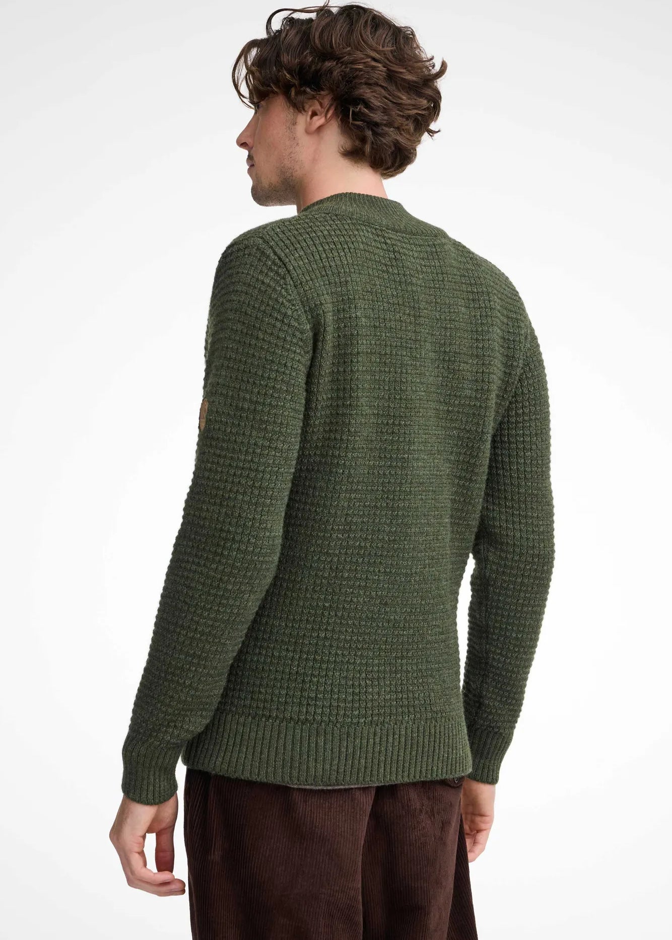 MORITZ FULL ZIP, 100% ULL — LODEN GREEN - Ivanhoe of Sweden
