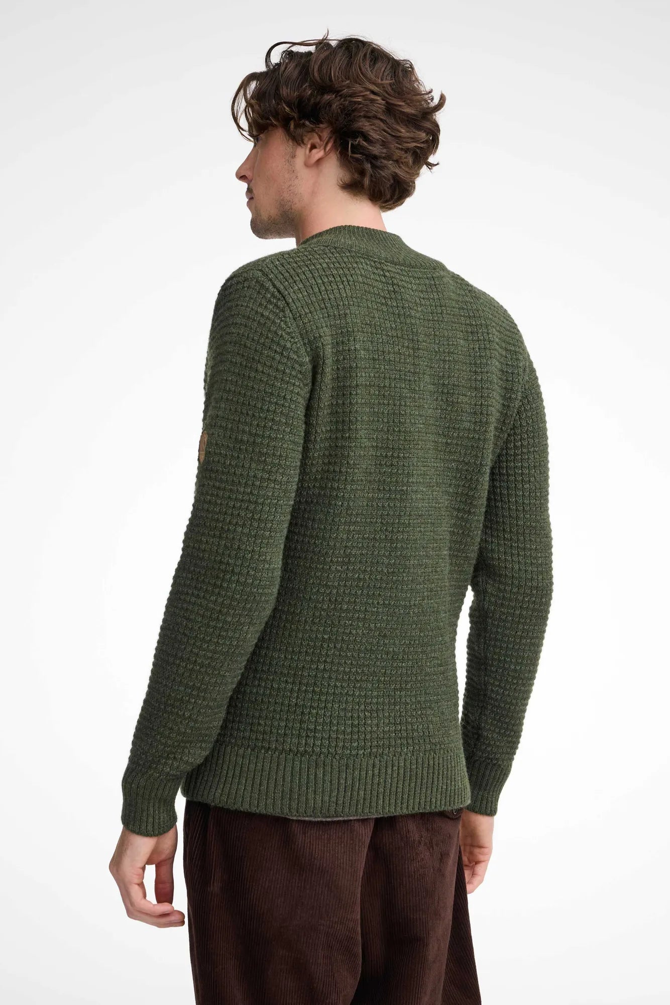 MORITZ FULL ZIP, 100% ULL — LODEN GREEN - Ivanhoe of Sweden