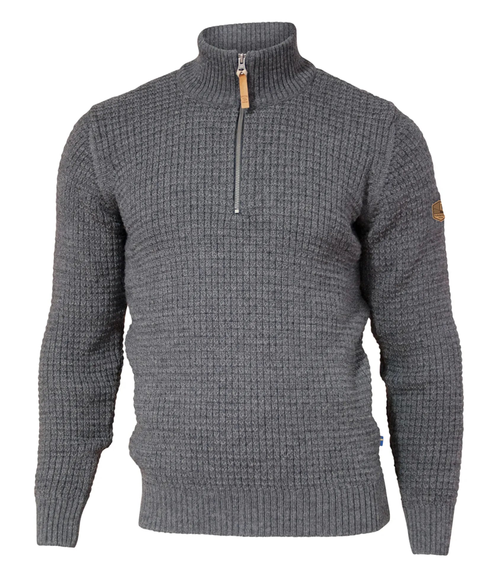 MORITZ HALF ZIP, 100% ULL — GREY - Ivanhoe of Sweden