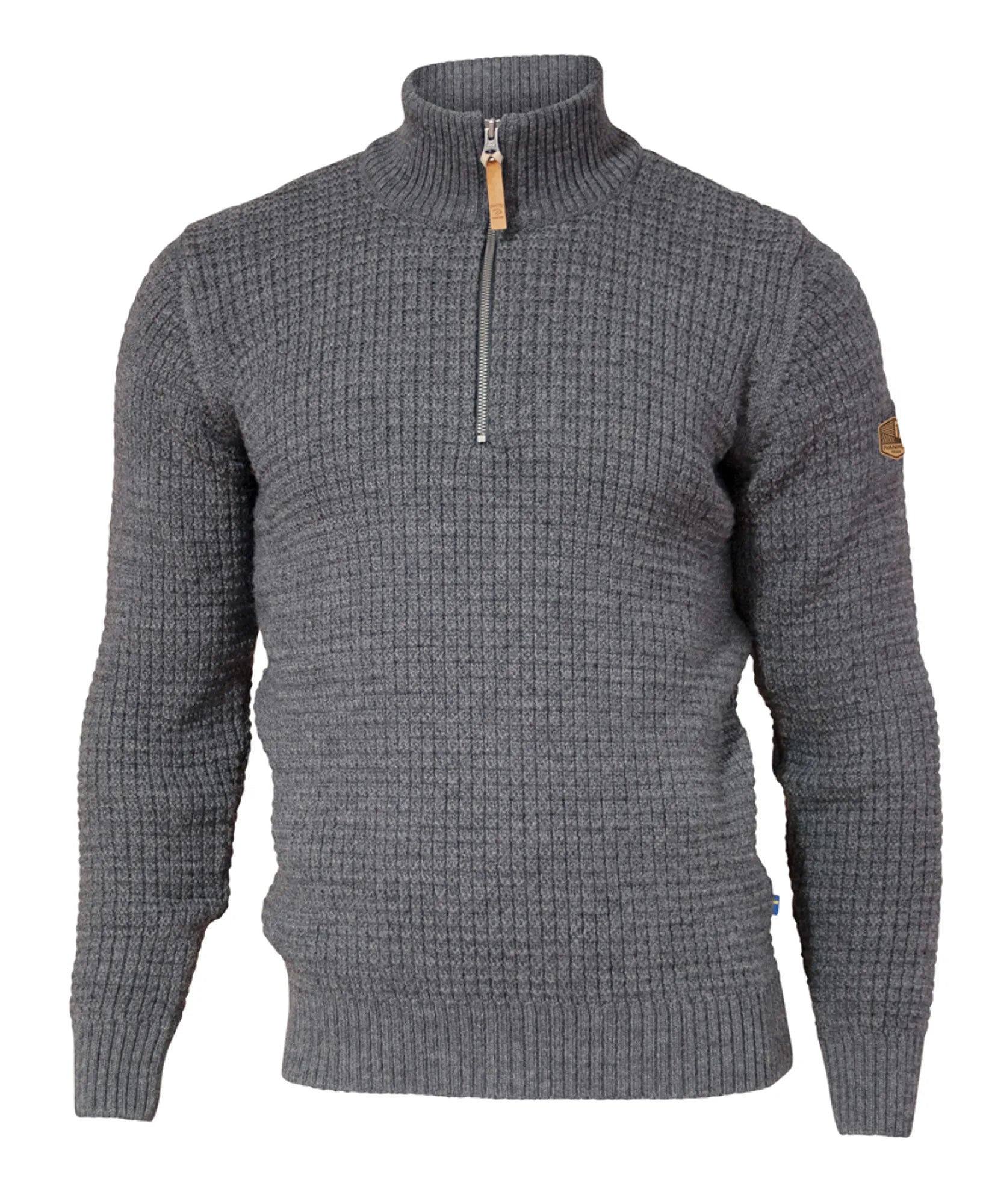 MORITZ HALF ZIP, 100% ULL — GREY - Ivanhoe of Sweden