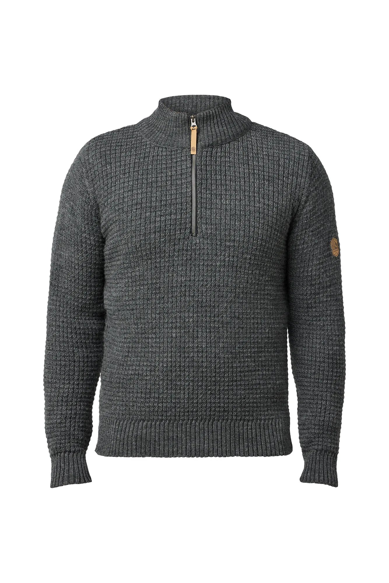 MORITZ HALF ZIP, 100% ULL — GREY - Ivanhoe of Sweden