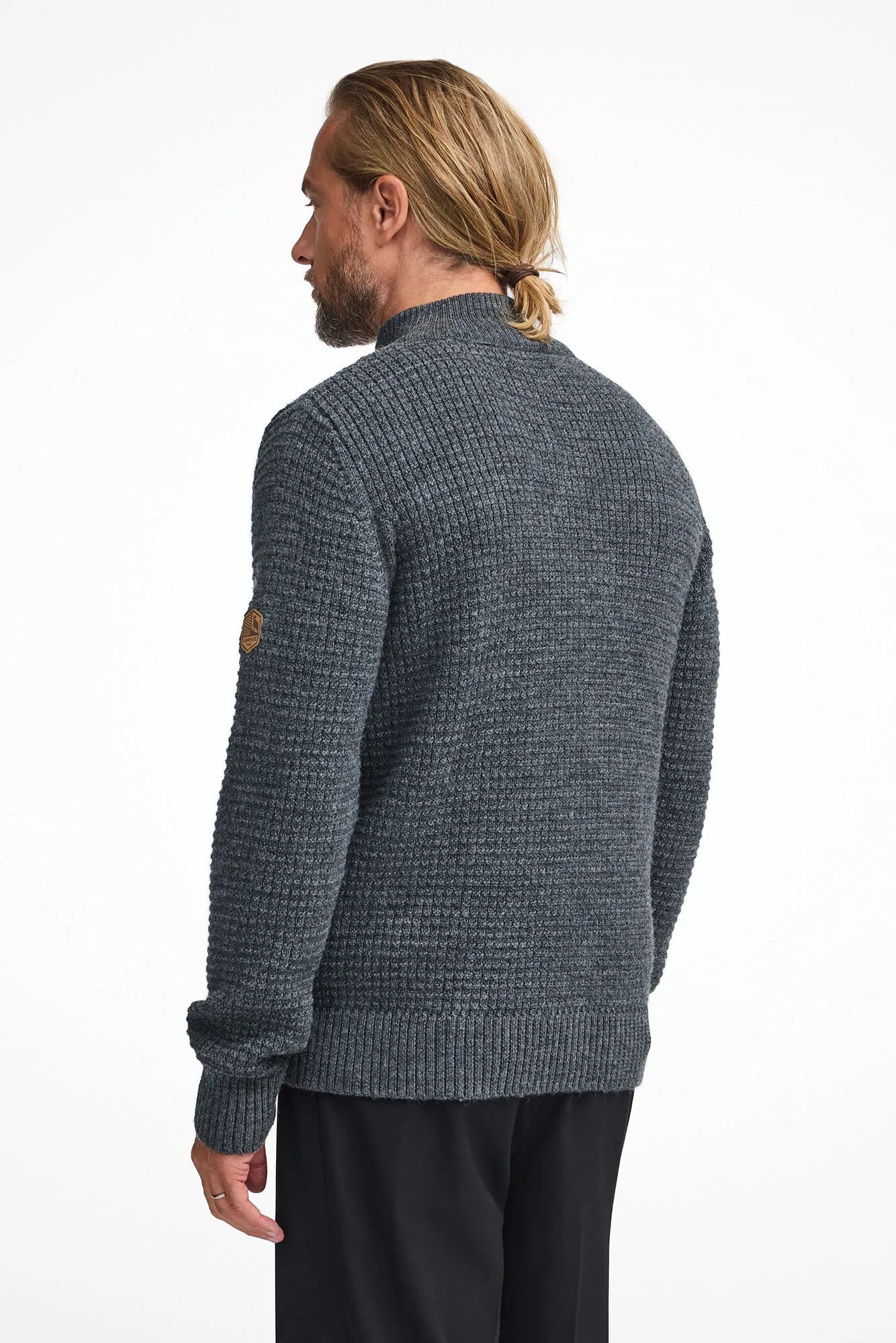 MORITZ HALF ZIP, 100% ULL — GREY - Ivanhoe of Sweden