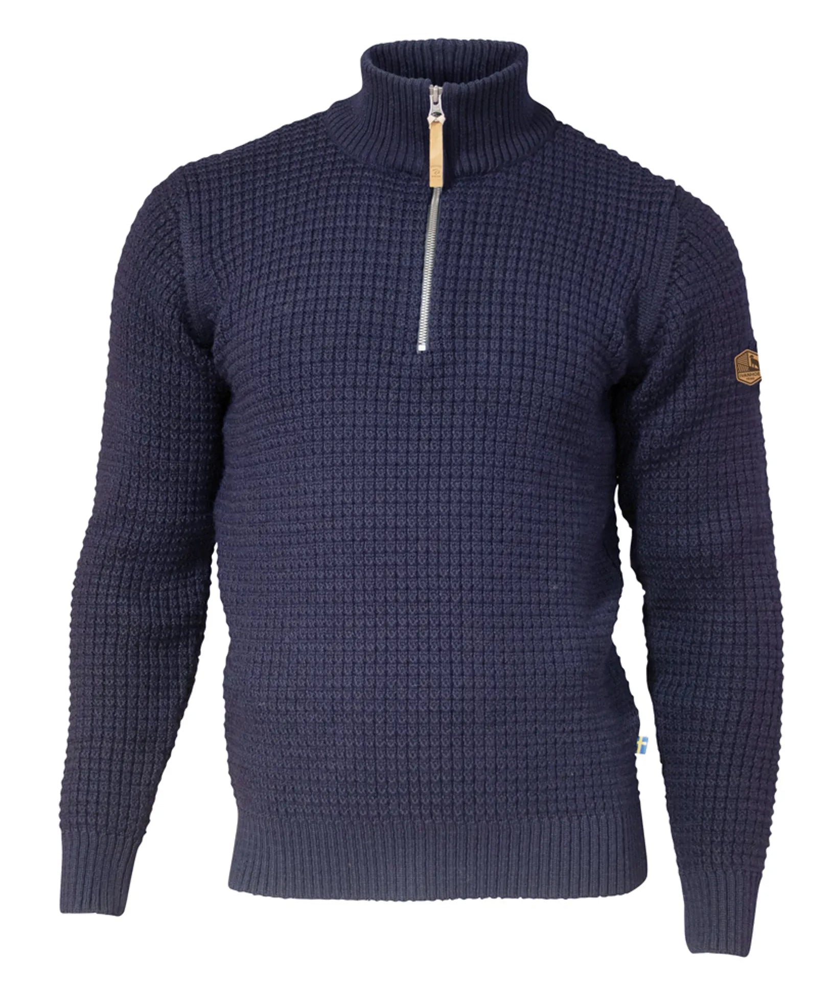 MORITZ HALF ZIP, 100% ULL — NAVY - Ivanhoe of Sweden