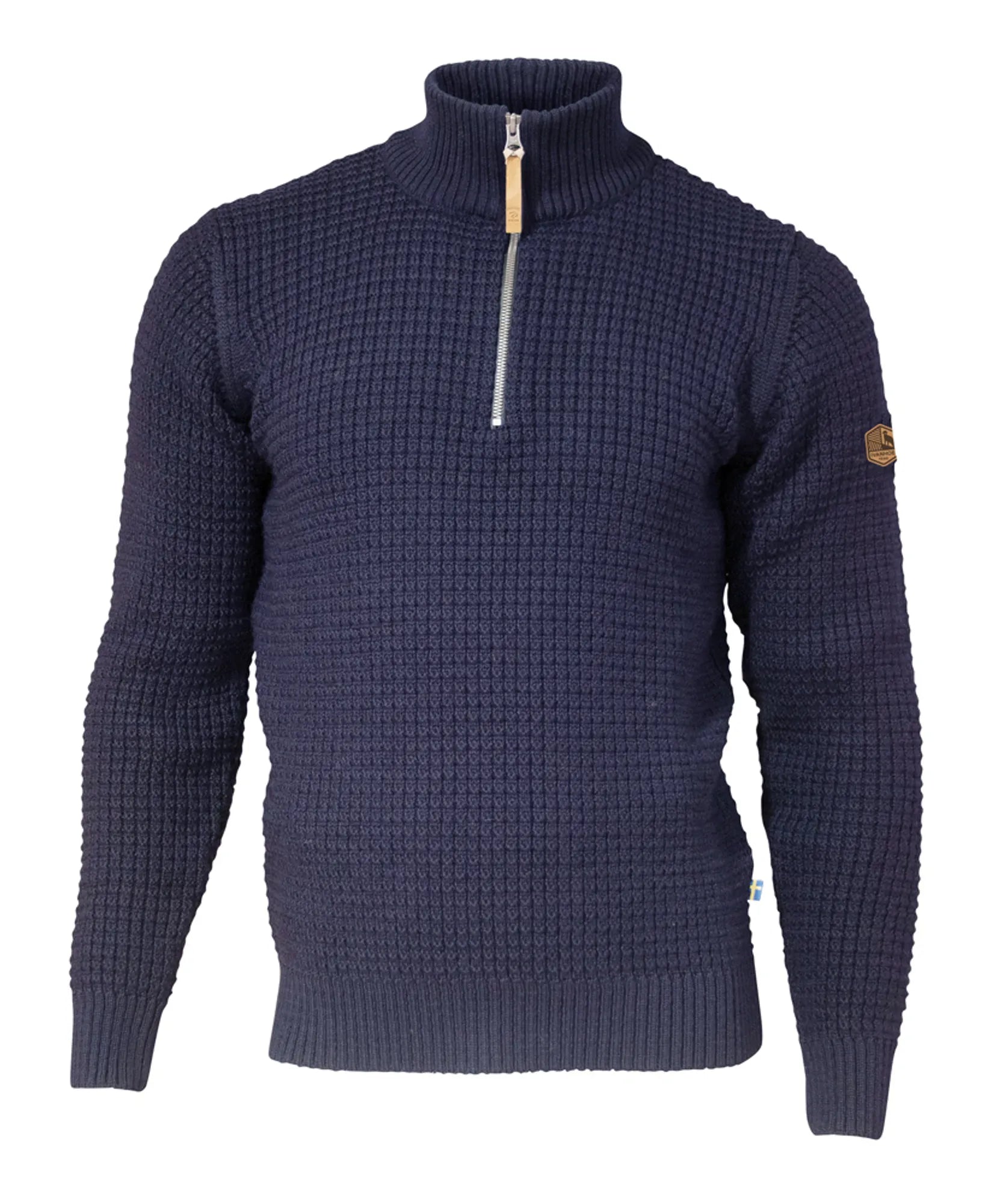 MORITZ HALF ZIP, 100% ULL — NAVY - Ivanhoe of Sweden