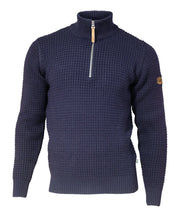 MORITZ HALF ZIP, 100% ULL — NAVY - Ivanhoe of Sweden