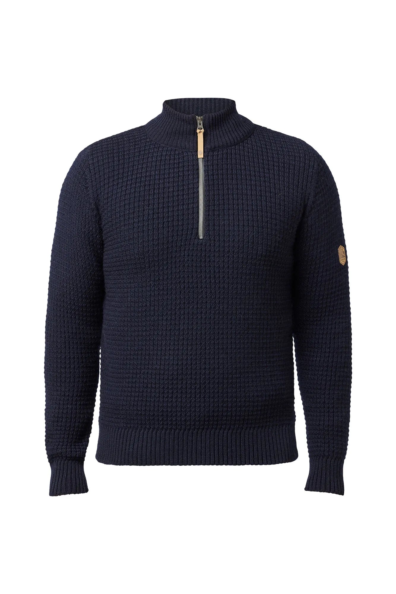 MORITZ HALF ZIP, 100% ULL — NAVY - Ivanhoe of Sweden