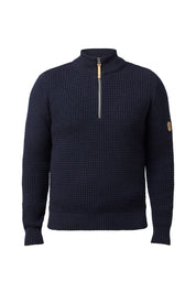 MORITZ HALF ZIP, 100% ULL — NAVY - Ivanhoe of Sweden