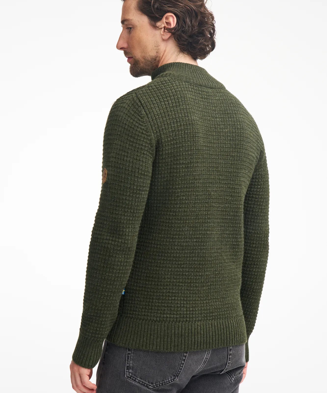 MORITZ HALF ZIP, 100% ULL — LODEN GREEN - Ivanhoe of Sweden