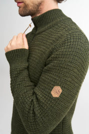 MORITZ HALF ZIP, 100% ULL — GREY - Ivanhoe of Sweden