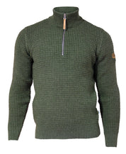 MORITZ HALF ZIP, 100% ULL — LODEN GREEN - Ivanhoe of Sweden