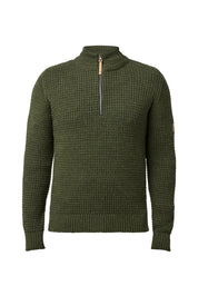 MORITZ HALF ZIP, 100% ULL — LODEN GREEN - Ivanhoe of Sweden