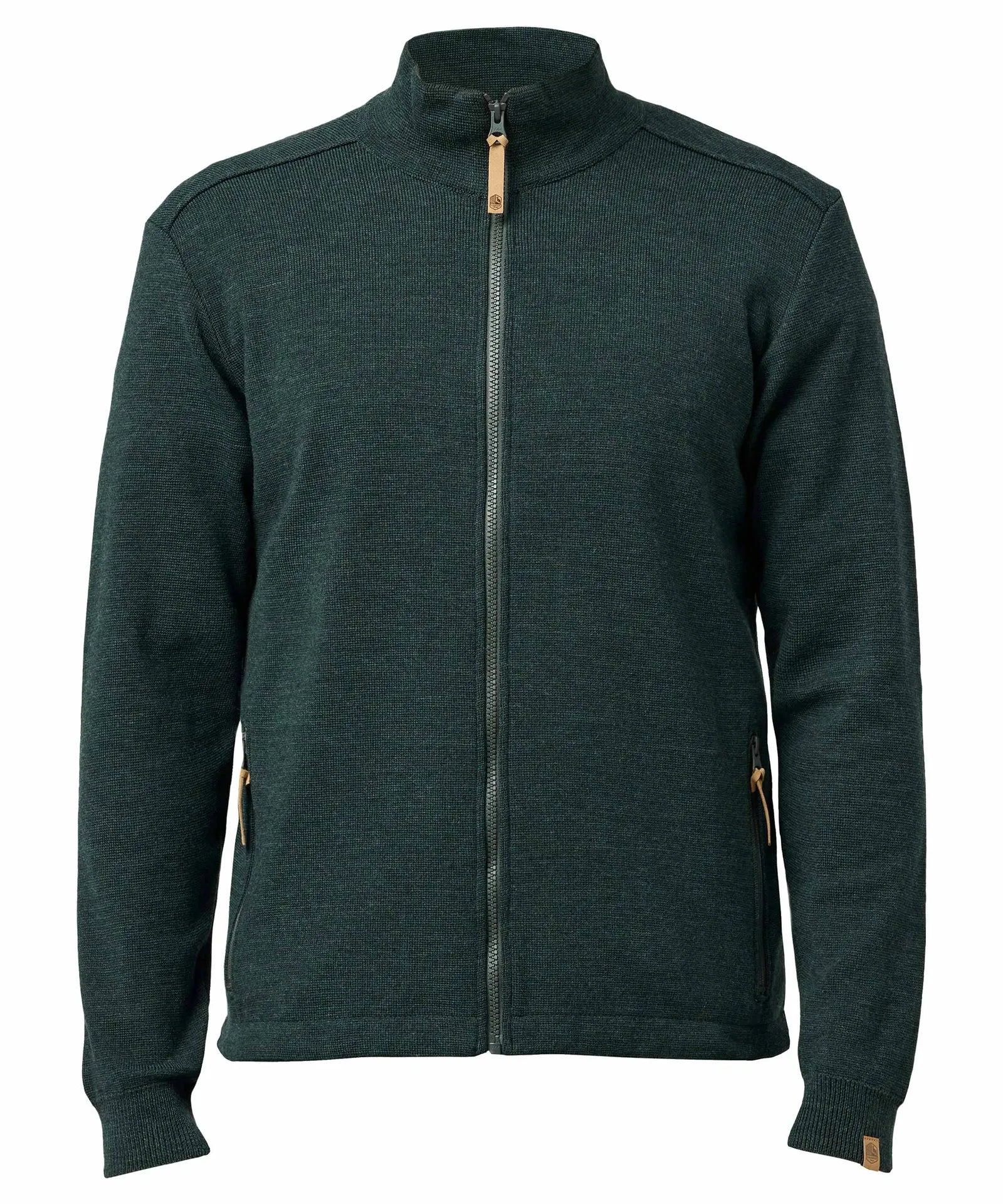 HELMER FULL ZIP 100% MERINOULL — RIFLE GREEN - Ivanhoe of Sweden