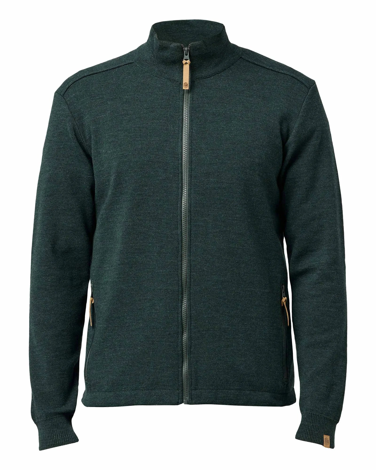 HELMER FULL ZIP 100% MERINOULL — RIFLE GREEN - Ivanhoe of Sweden