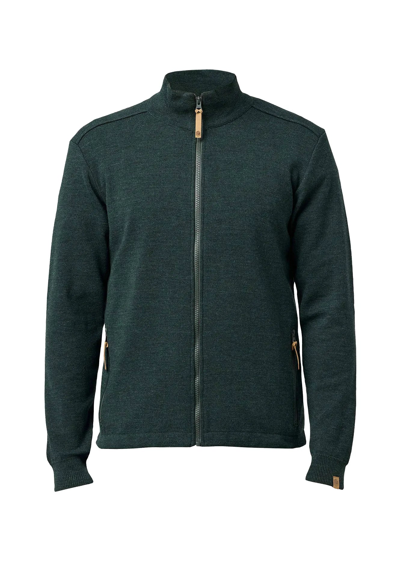 HELMER FULL ZIP 100% MERINOULL — RIFLE GREEN - Ivanhoe of Sweden