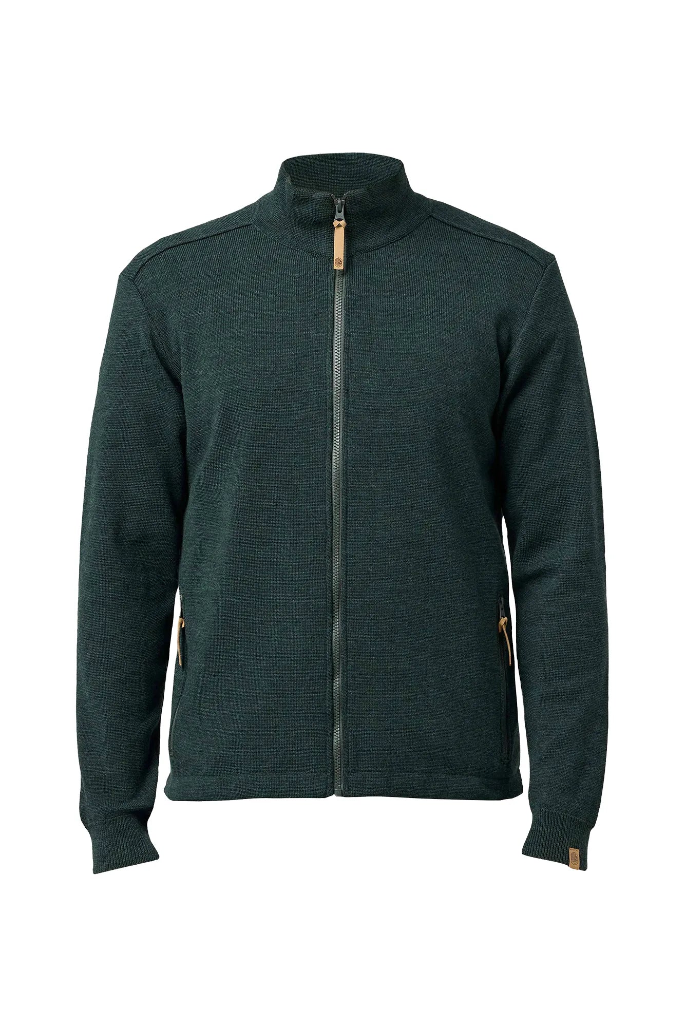 HELMER FULL ZIP 100% MERINOULL — RIFLE GREEN - Ivanhoe of Sweden