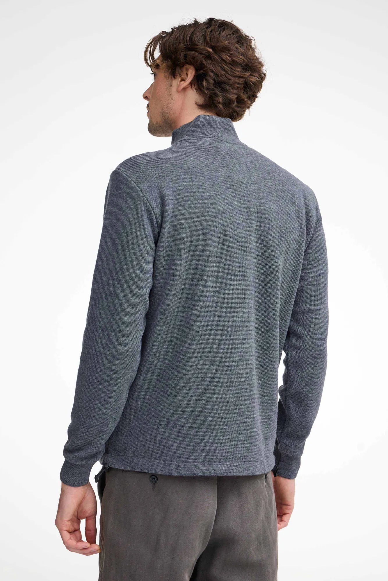HELMER FULL ZIP 100% MERINOULL — GREY - Ivanhoe of Sweden
