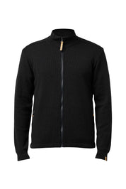HELMER FULL ZIP 100% MERINOULL — BLACK - Ivanhoe of Sweden