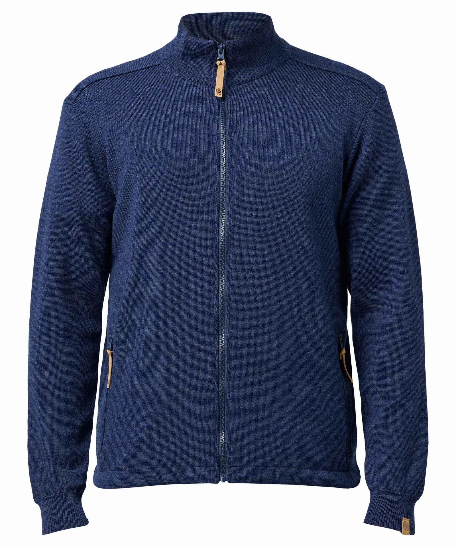 HELMER FULL ZIP 100% MERINOULL — STEELBLUE - Ivanhoe of Sweden