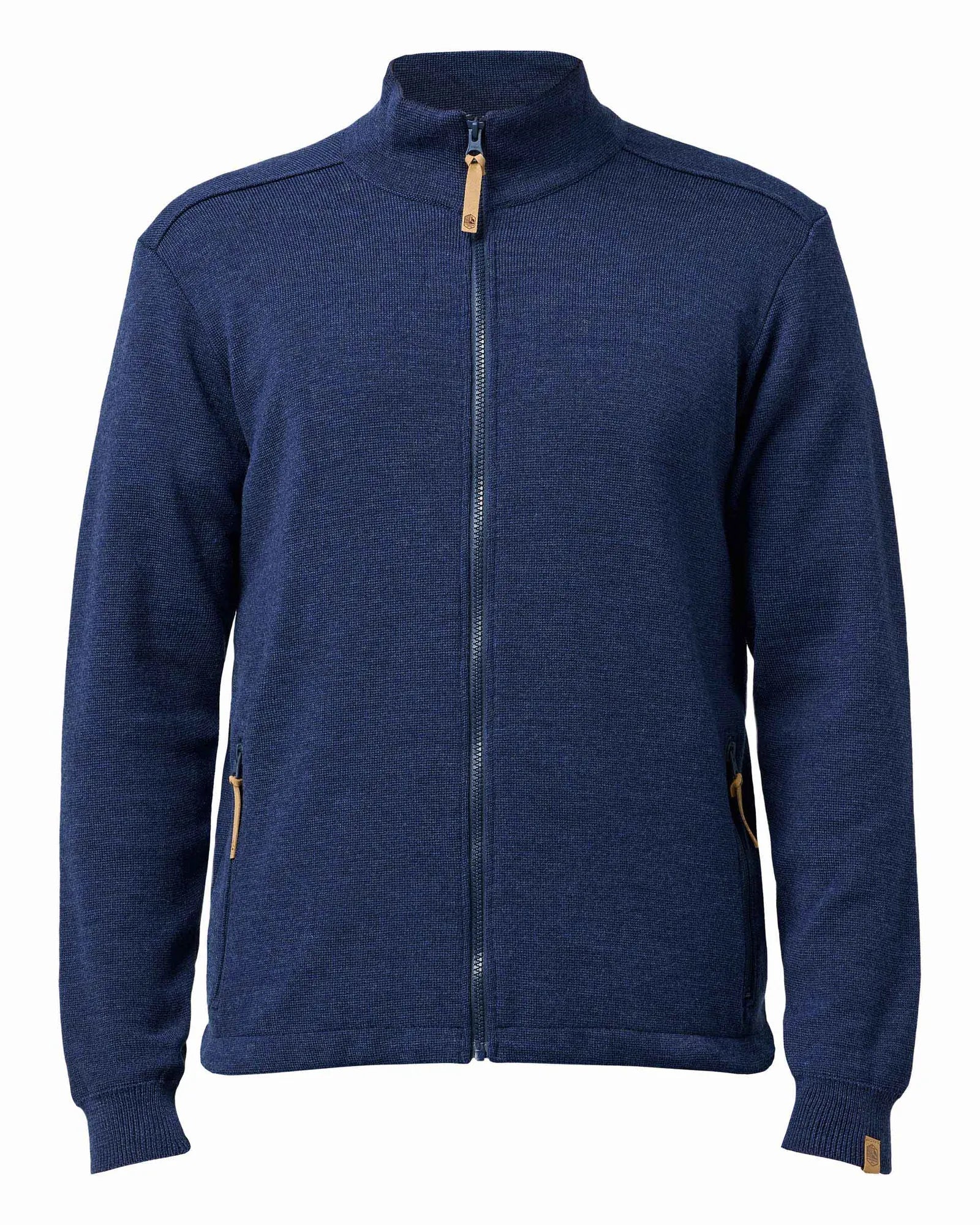 HELMER FULL ZIP 100% MERINOULL — STEELBLUE - Ivanhoe of Sweden