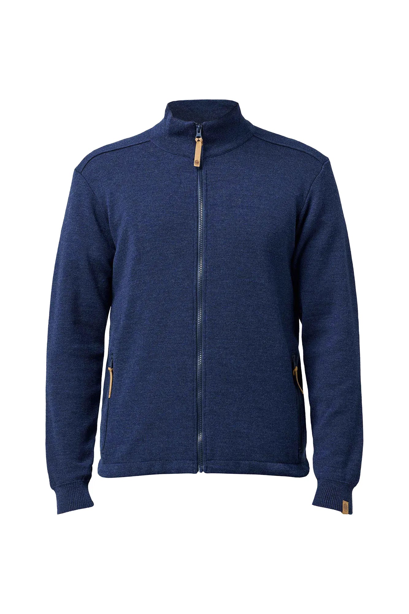 HELMER FULL ZIP 100% MERINOULL — STEELBLUE - Ivanhoe of Sweden