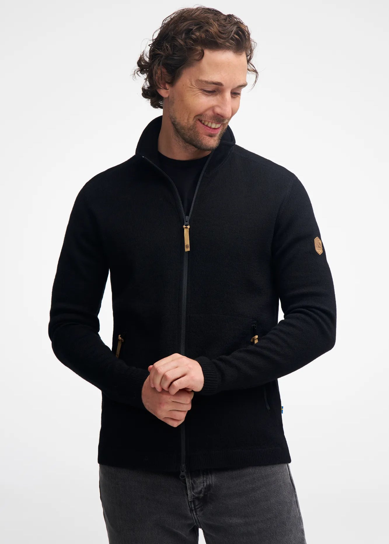 VOLMAR FULL ZIP, 69% ULL — LIGHT NAVY - Ivanhoe of Sweden