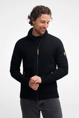 VOLMAR FULL ZIP, 69% WOOL — BLACK