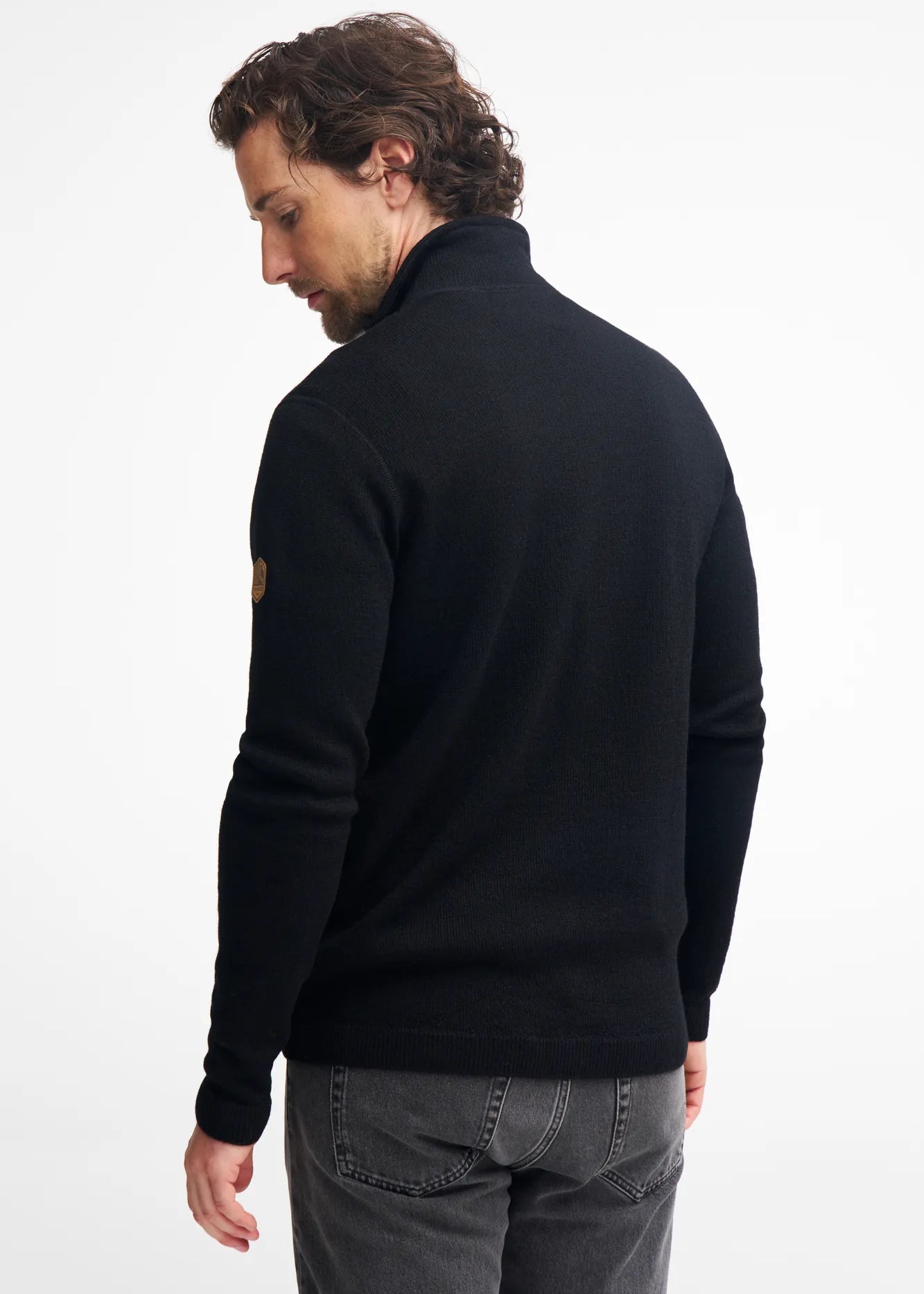 VOLMAR FULL ZIP, 69% ULL — BLACK - Ivanhoe of Sweden