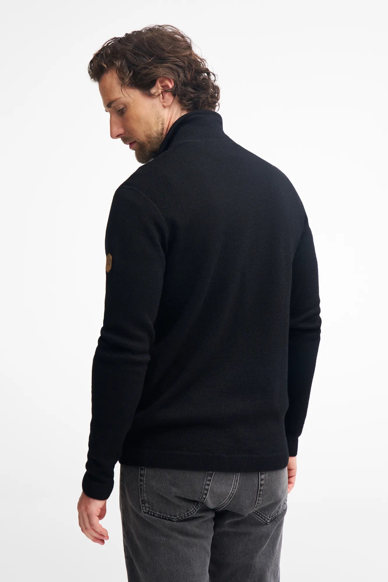 VOLMAR FULL ZIP, 69% ULL — BLACK - Ivanhoe of Sweden
