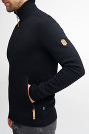 VOLMAR FULL ZIP, 69% ULL — BLACK - Ivanhoe of Sweden