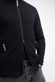 VOLMAR FULL ZIP, 69% ULL — BLACK - Ivanhoe of Sweden