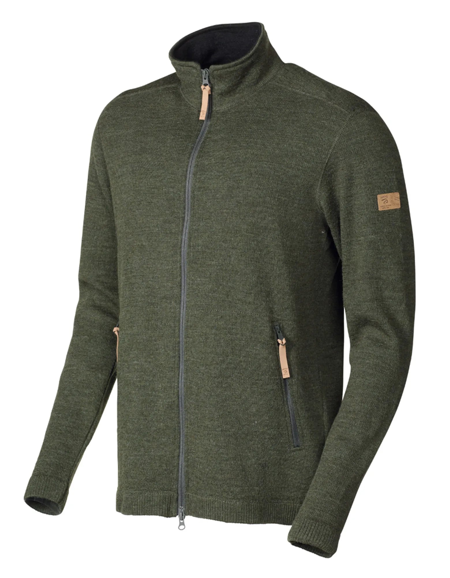 VOLMAR FULL ZIP, 69% ULL — LODEN GREEN - Ivanhoe of Sweden
