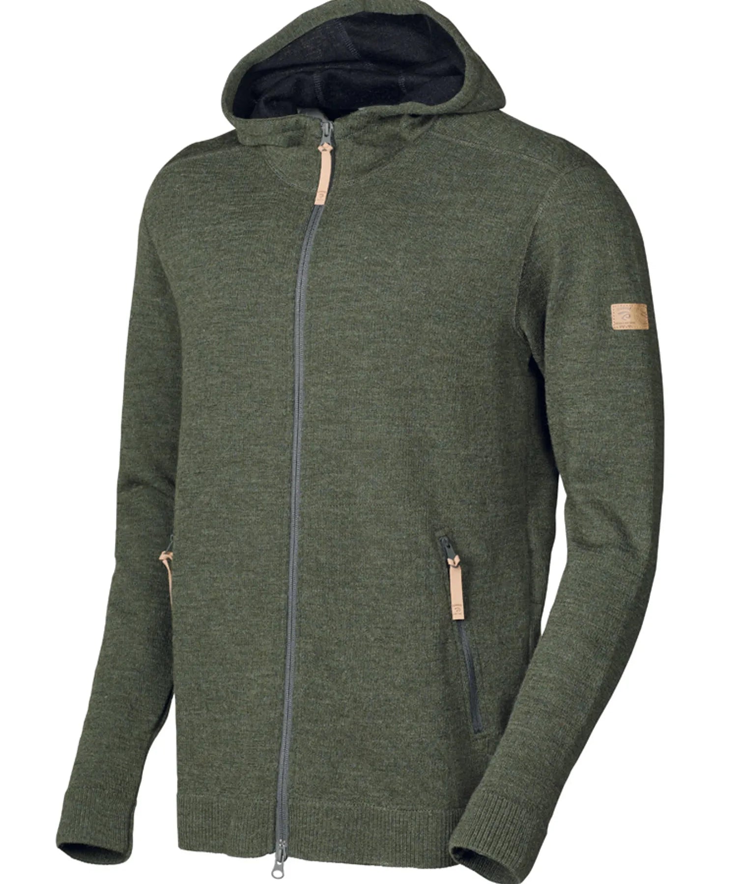 VOLMAR FULL ZIP, 69% ULL — LODEN GREEN - Ivanhoe of Sweden