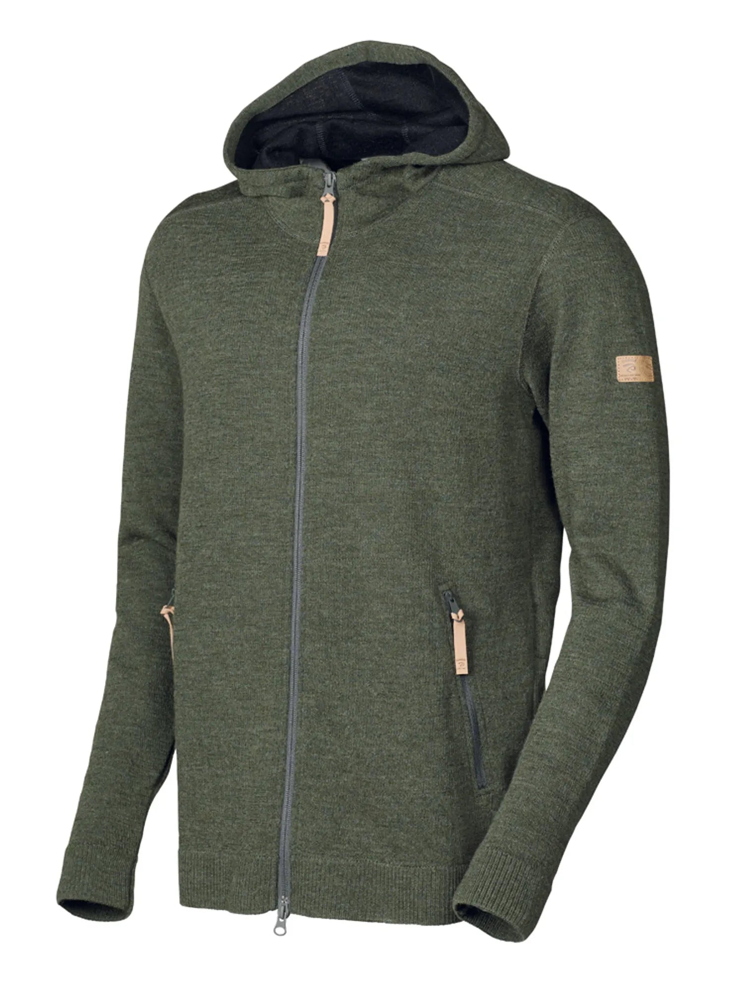 VOLMAR FULL ZIP, 69% ULL — LODEN GREEN - Ivanhoe of Sweden