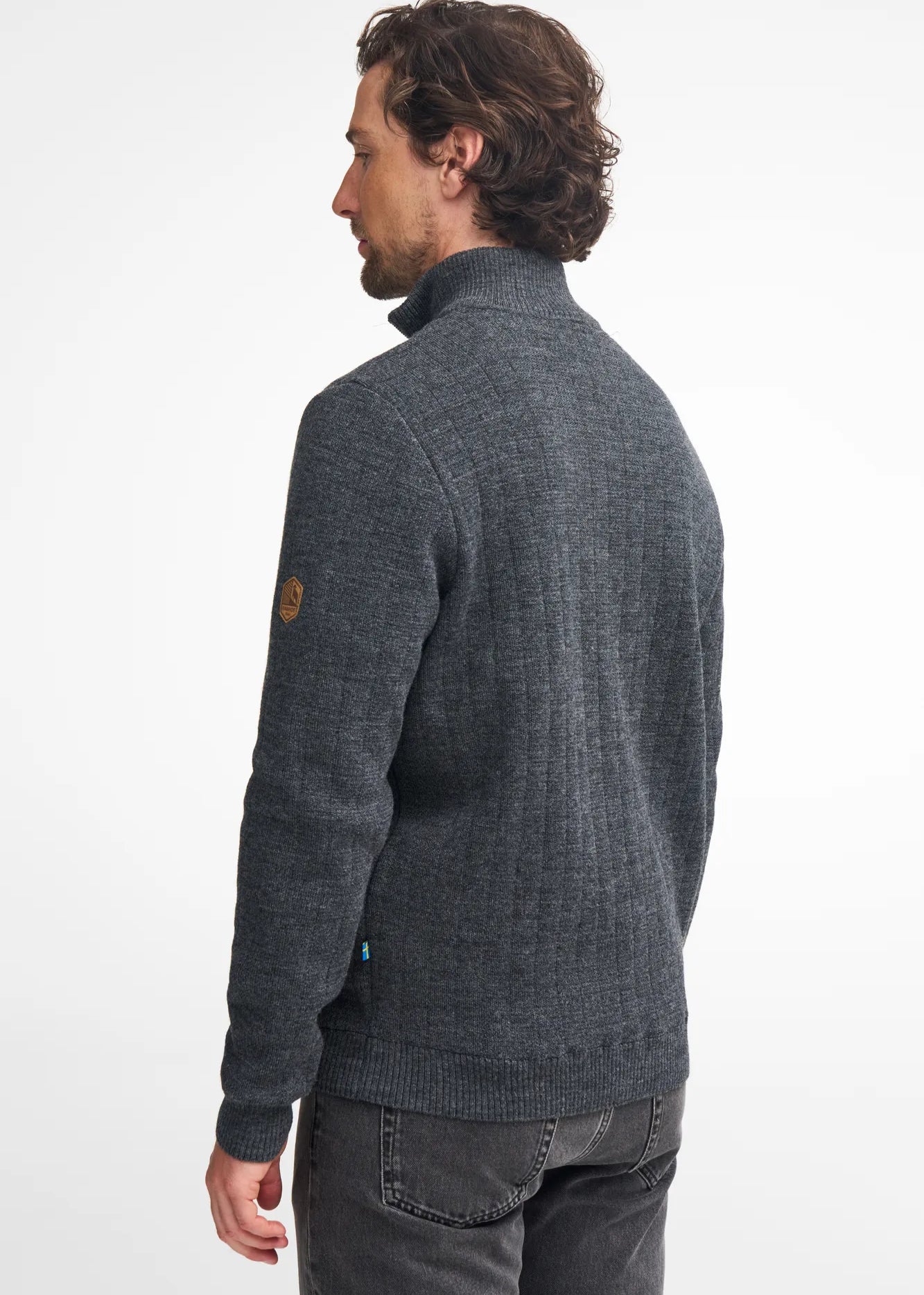 HUGO HALF ZIP, WINDBREAKER, 100% ULL — GREY - Ivanhoe of Sweden