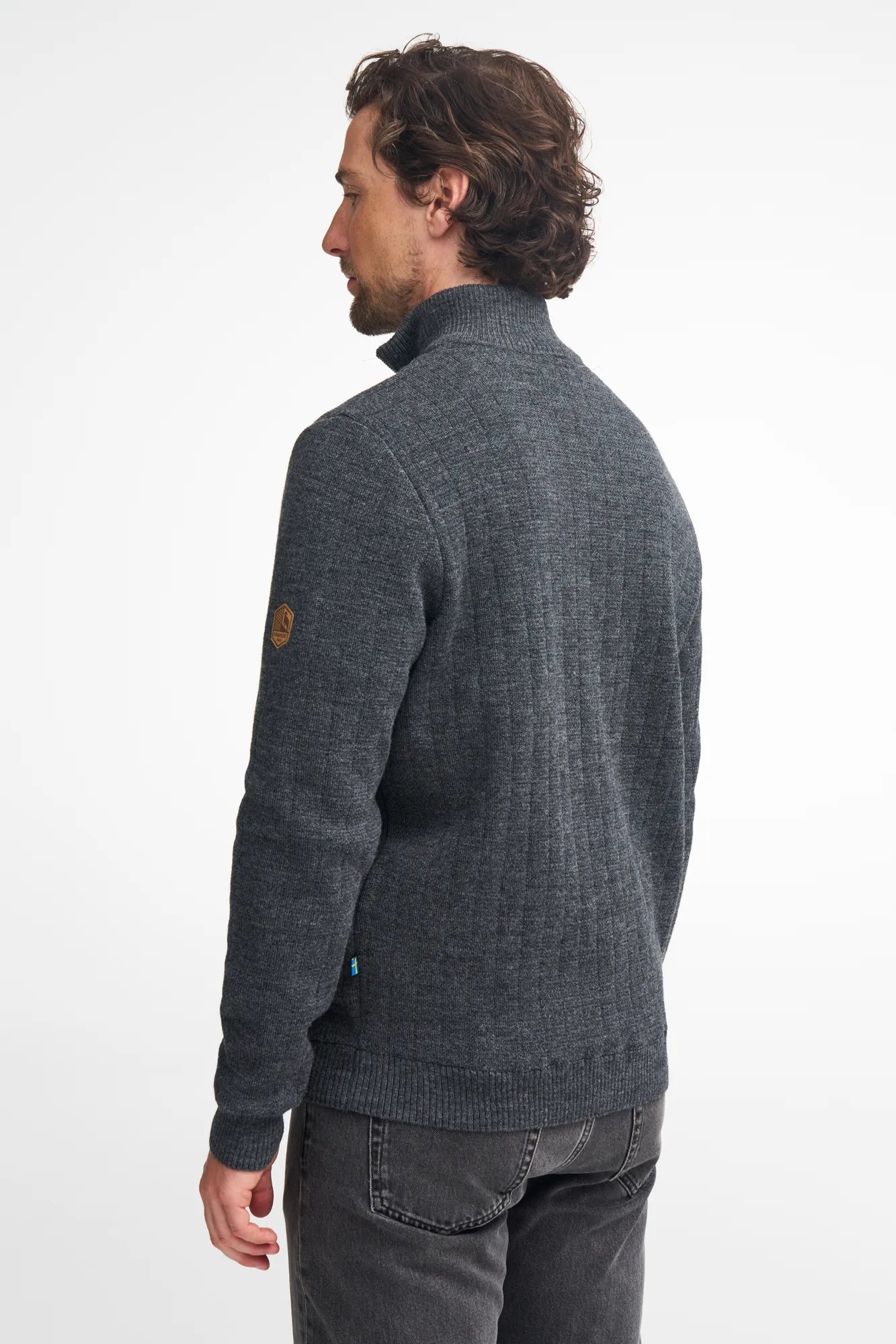 HUGO HALF ZIP, WINDBREAKER, 100% ULL — GREY - Ivanhoe of Sweden