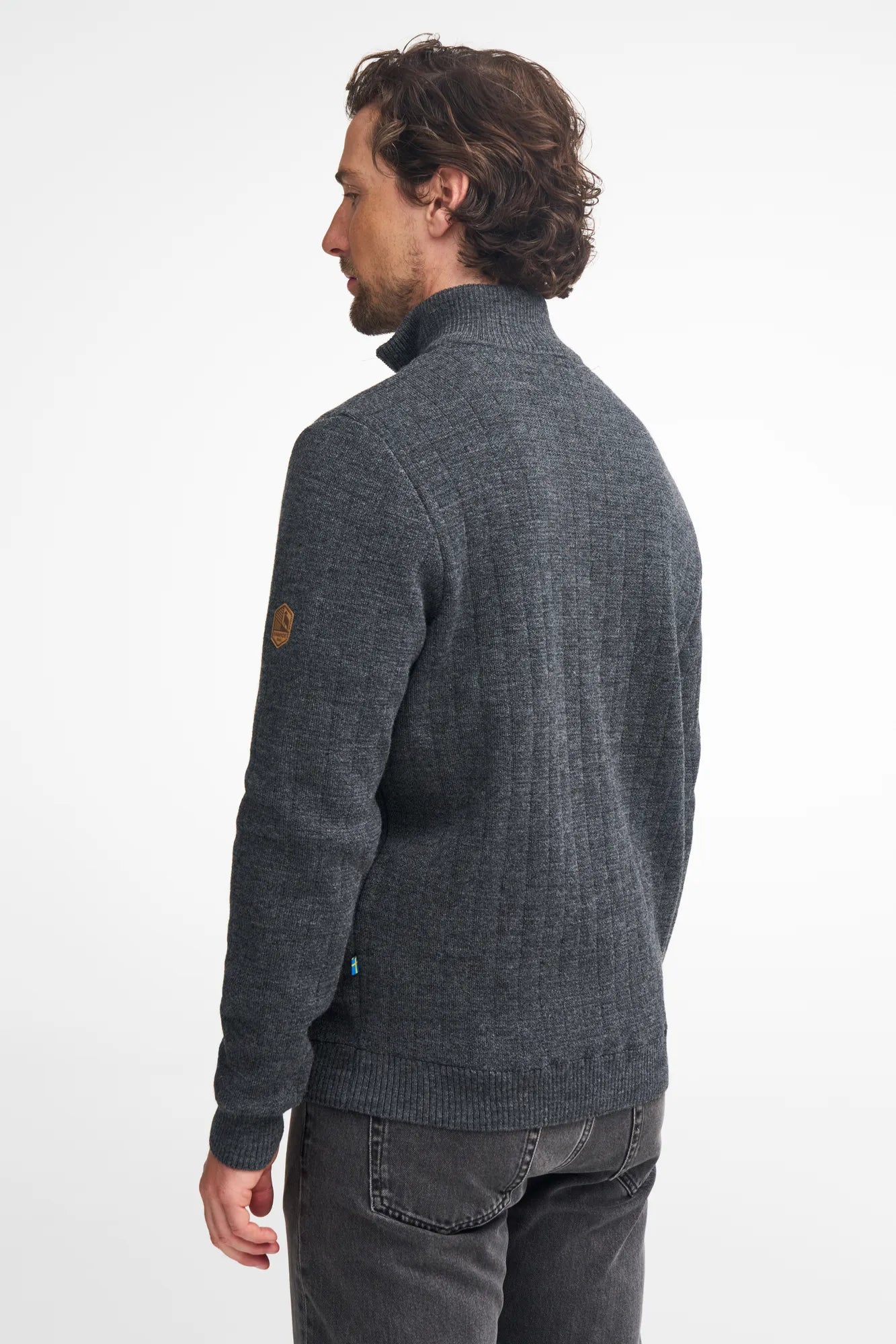 HUGO HALF ZIP, WINDBREAKER, 100% ULL — LODEN GREEN - Ivanhoe of Sweden
