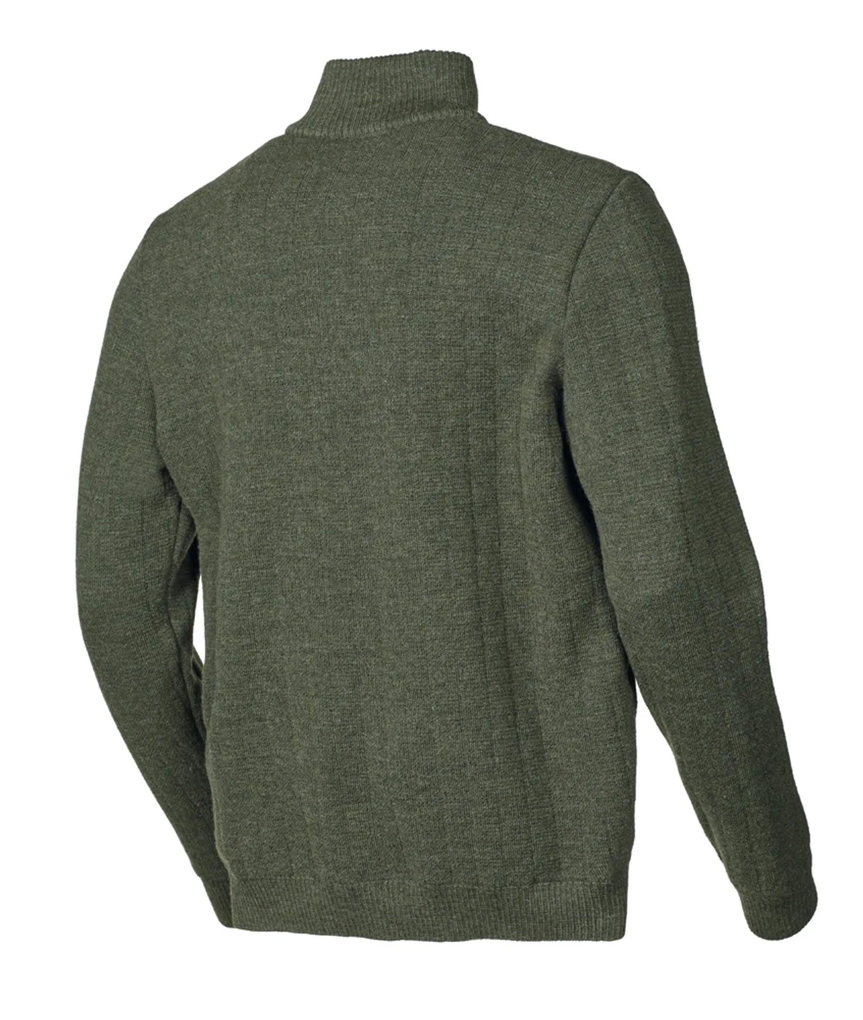 HUGO HALF ZIP, WINDBREAKER, 100% ULL — LODEN GREEN - Ivanhoe of Sweden
