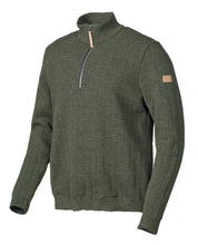 HUGO HALF ZIP, WINDBREAKER, 100% ULL — LODEN GREEN - Ivanhoe of Sweden