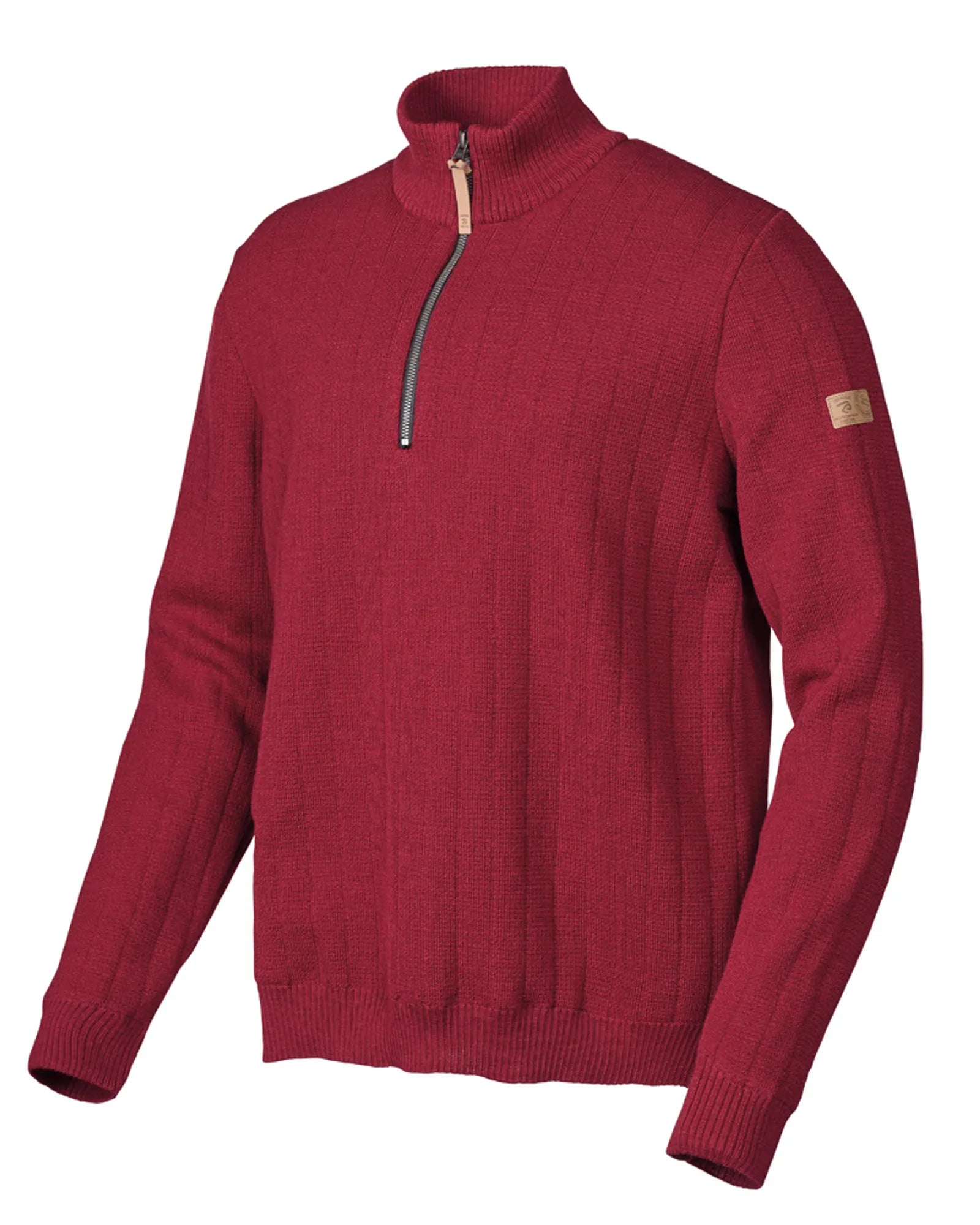 HUGO HALF ZIP, WINDBREAKER, 100% ULL — DEEP RED - Ivanhoe of Sweden
