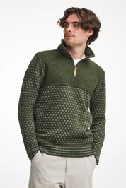 SVERRE HALF ZIP — LODEN GREEN - Ivanhoe of Sweden