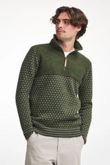 SVERRE HALF ZIP — LODEN GREEN