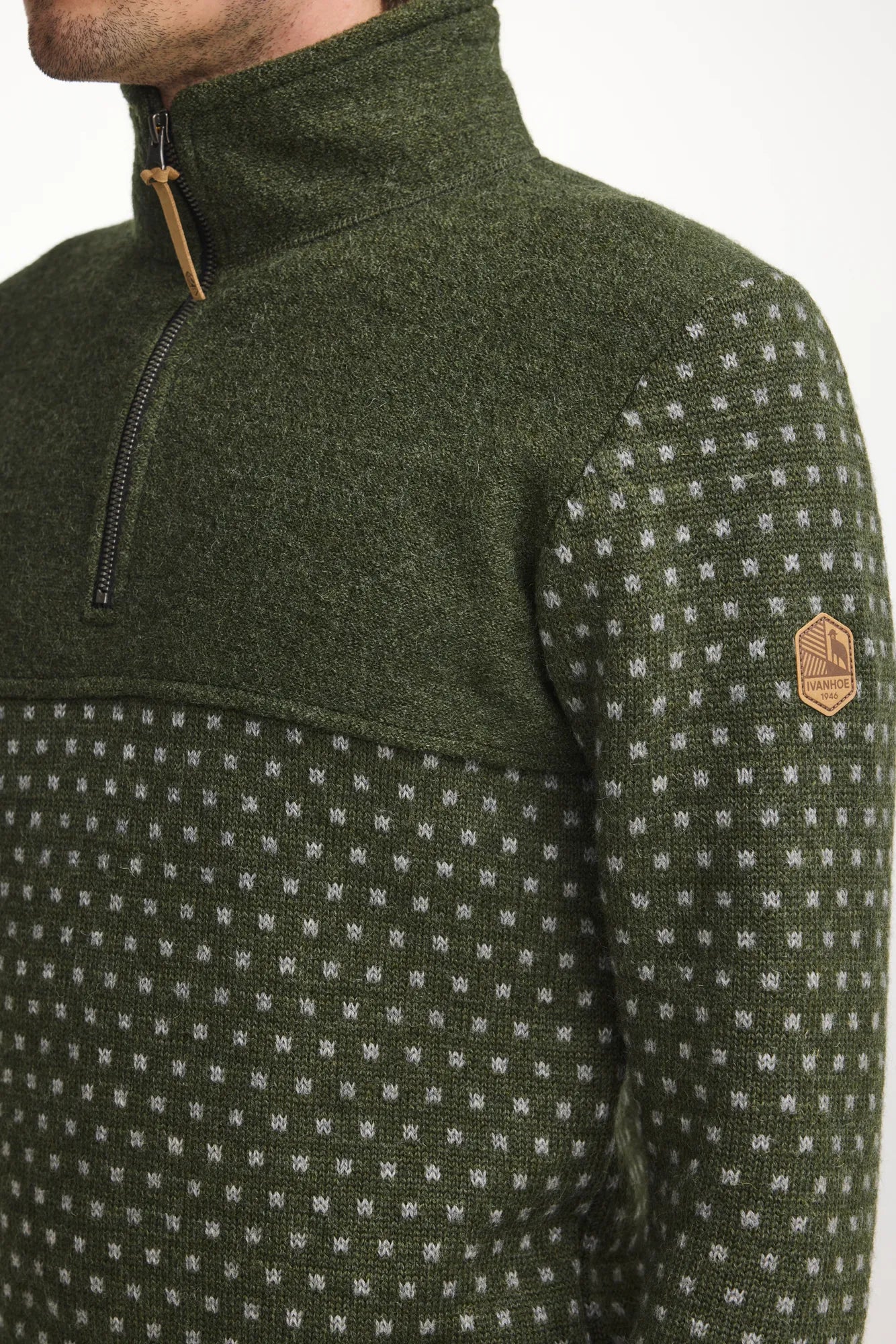 SVERRE HALF ZIP — LODEN GREEN - Ivanhoe of Sweden