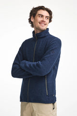 BRUNO FULL ZIP, 60% FILTAD ULL, 40% LYOCELL — LIGHT NAVY