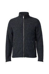 BRUNO FULL ZIP, 60% FILTAD ULL, 40% LYOCELL — GRAPHITE MARL