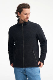 BRUNO FULL ZIP, 60% FILTAD ULL, 40% LYOCELL — LODEN GREEN - Ivanhoe of Sweden